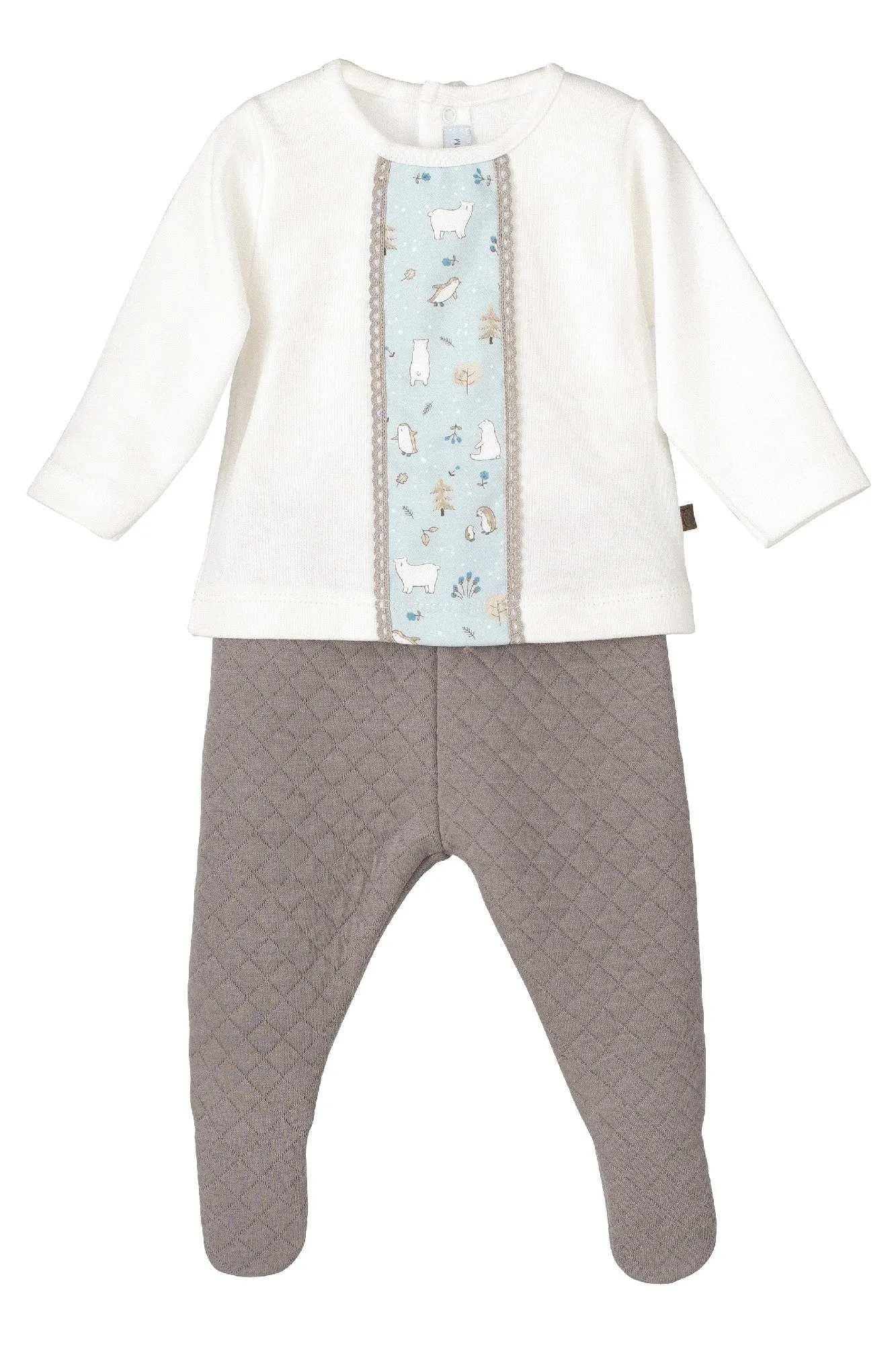 "Luca" Ivory Polar Bear Top & Grey Leggings