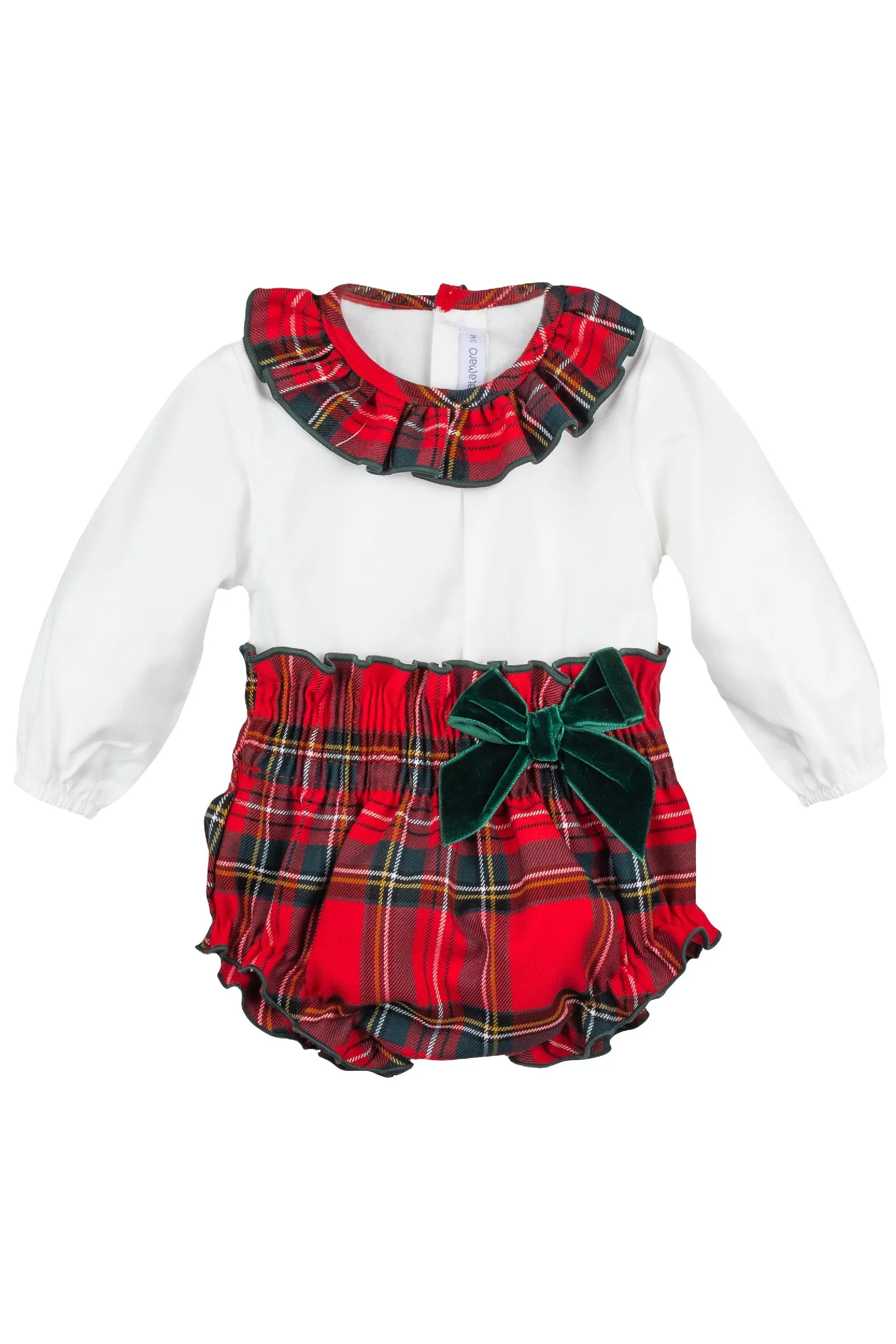 "Myla" Red Tartan Blouse & Bloomers