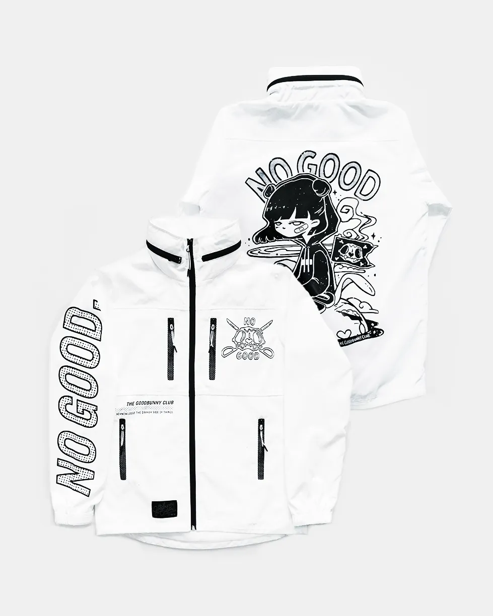 "No Good" Windbreaker (White)