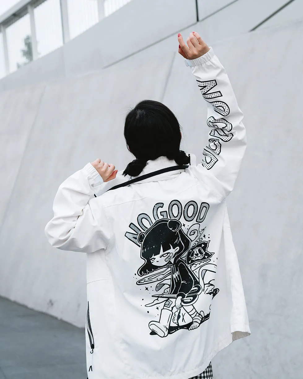 "No Good" Windbreaker (White)