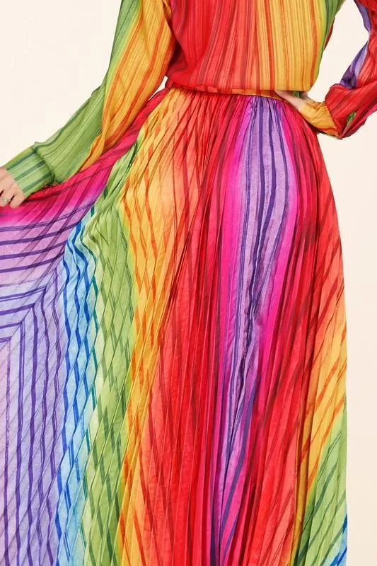 RAINBOW 2PC MAXI SKIRT SET
