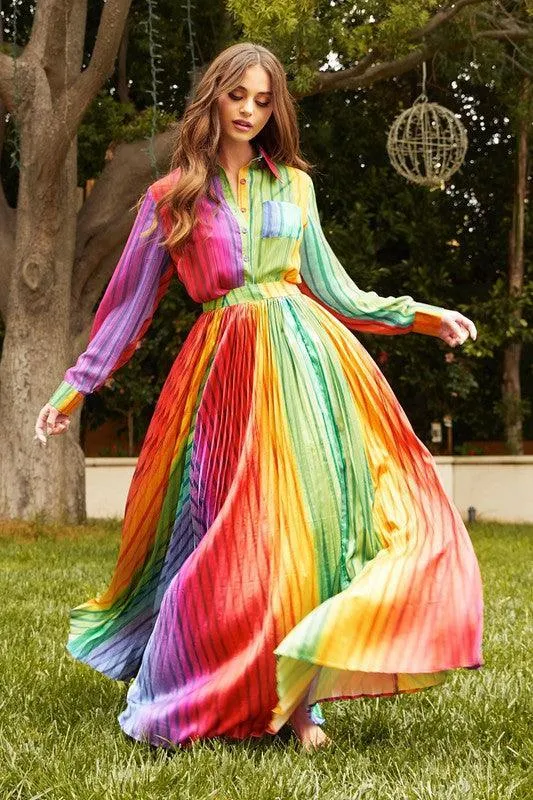 RAINBOW 2PC MAXI SKIRT SET