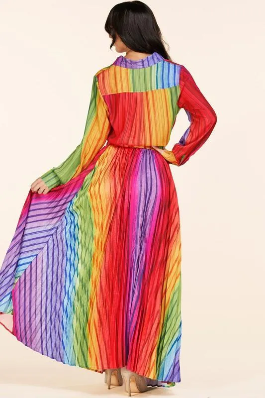 RAINBOW 2PC MAXI SKIRT SET