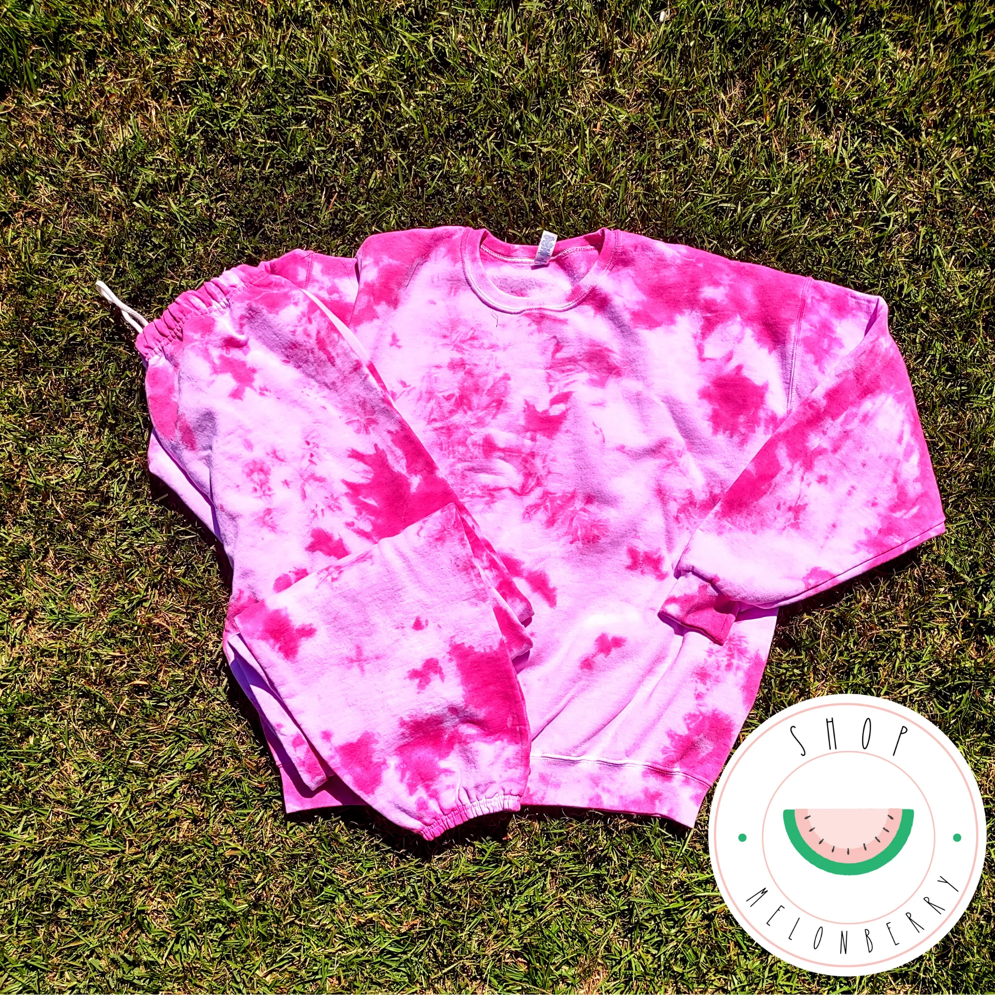 Raspberry Tie Dye Sweatshirt & Sweatpants