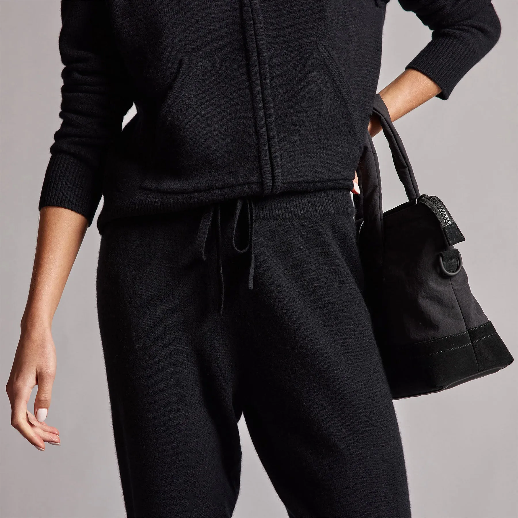 Recycled Cashmere Track Pant - Black