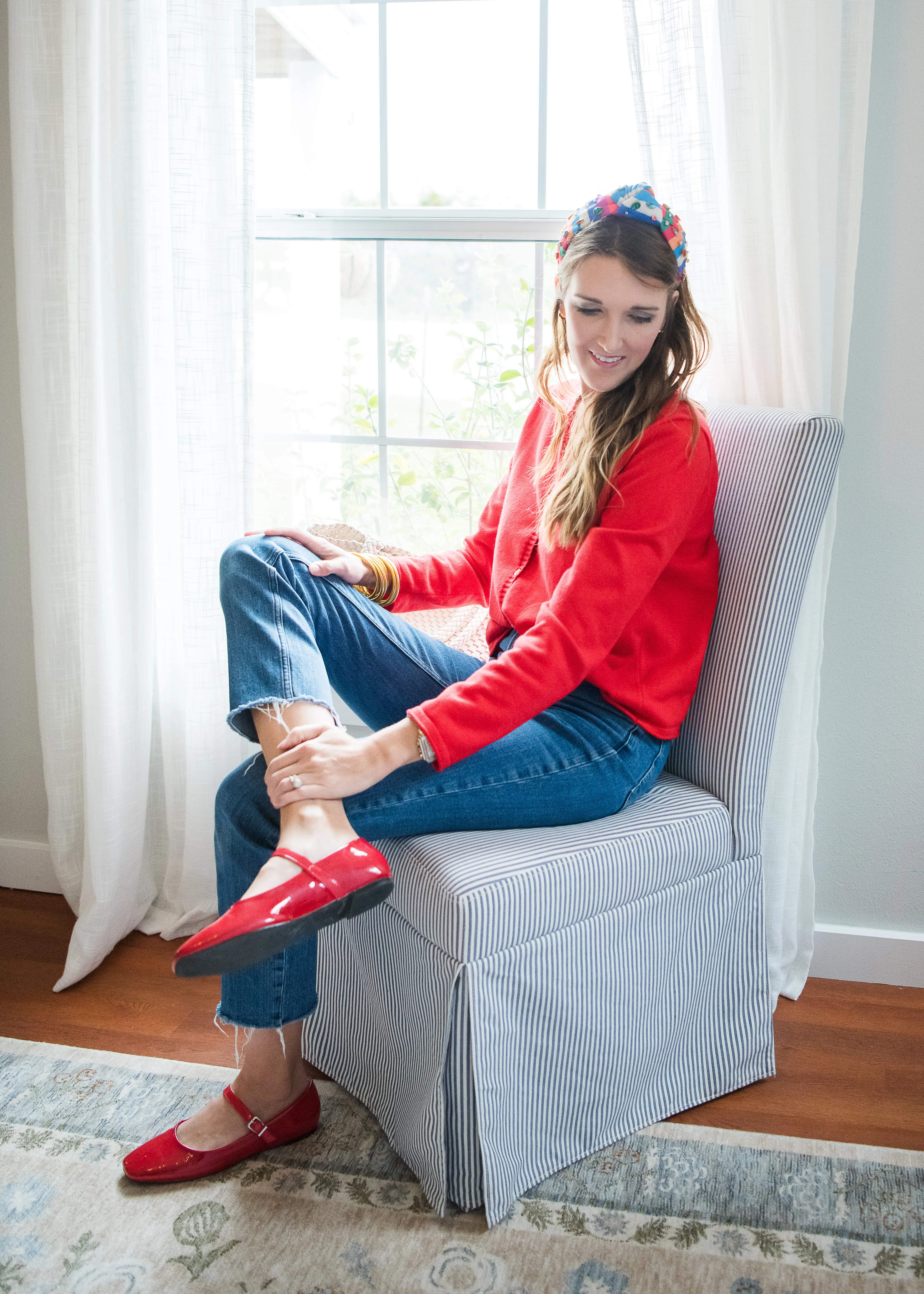 Red Button Cardigan