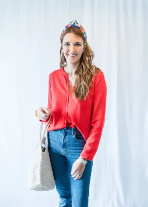 Red Button Cardigan