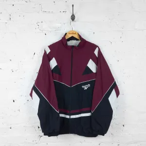 Reebok Windbreaker Shell Tracksuit Top Jacket - Black/Maroon - XL