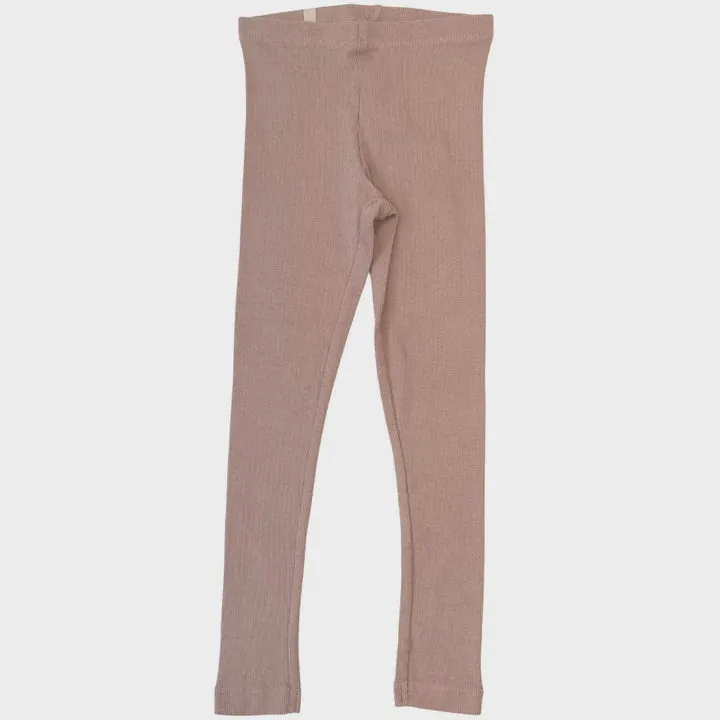 Rib Leggings in Powder Brown