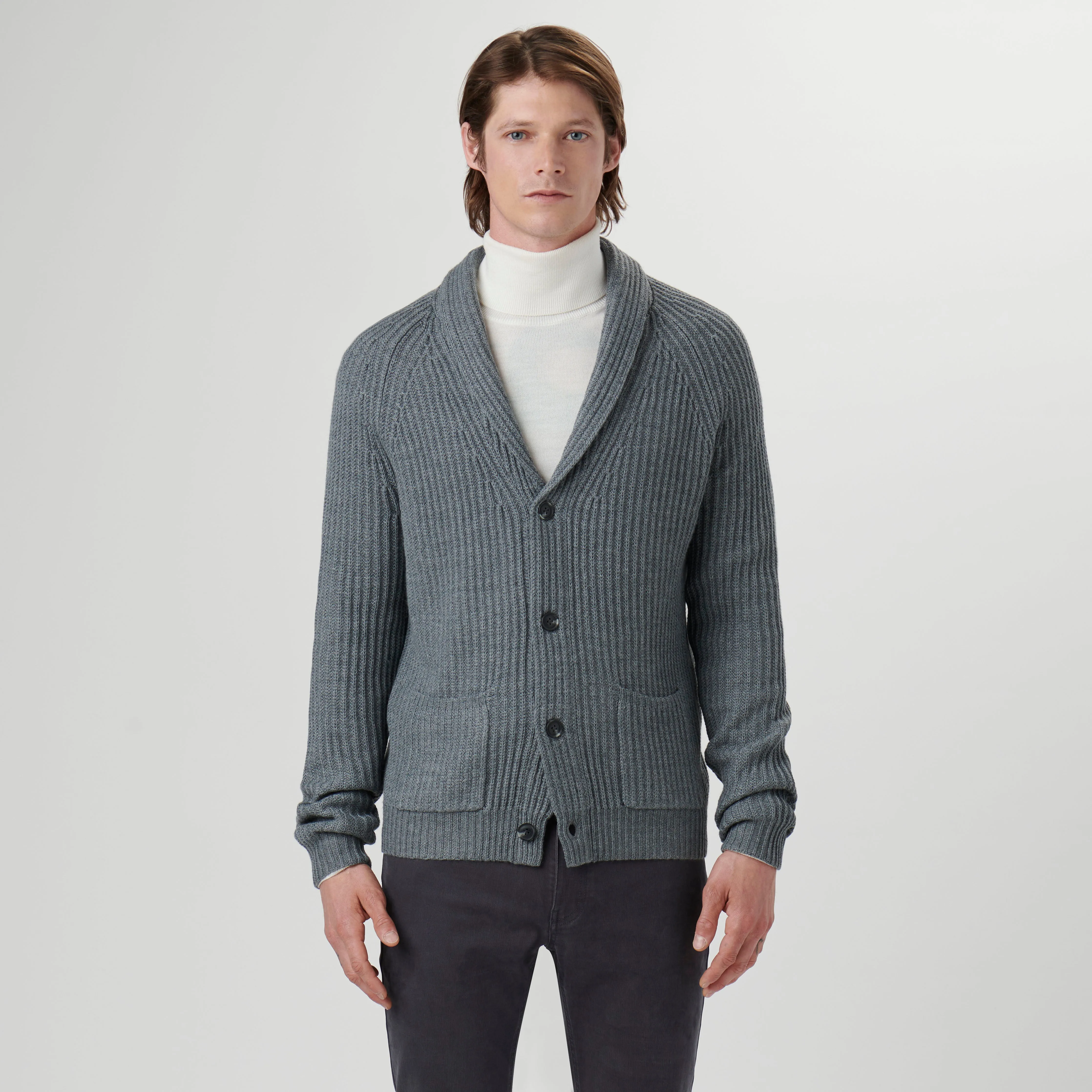 Rib Stitch Knit Cardigan Sweater