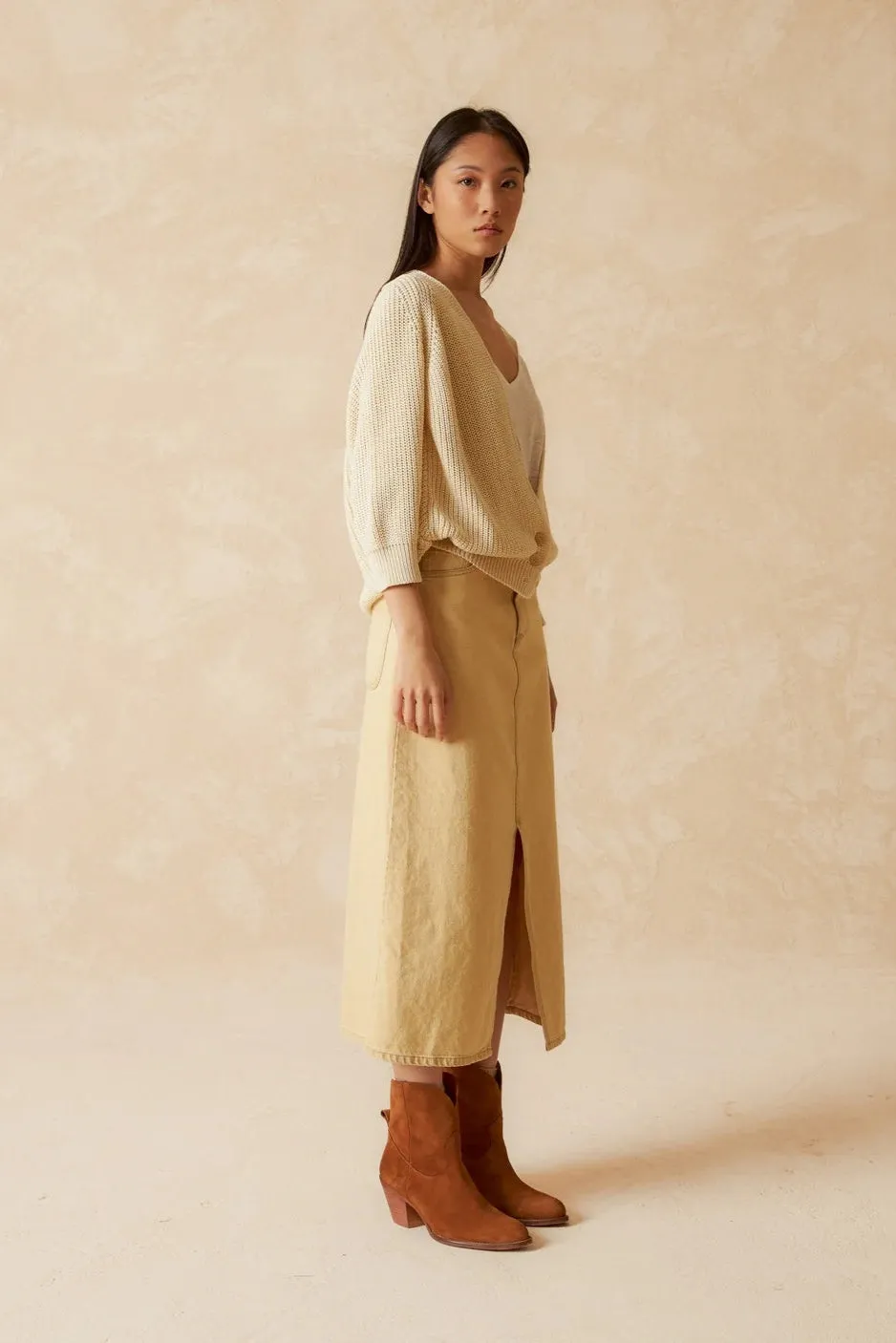 Ribbed Jacket Cardi Natural