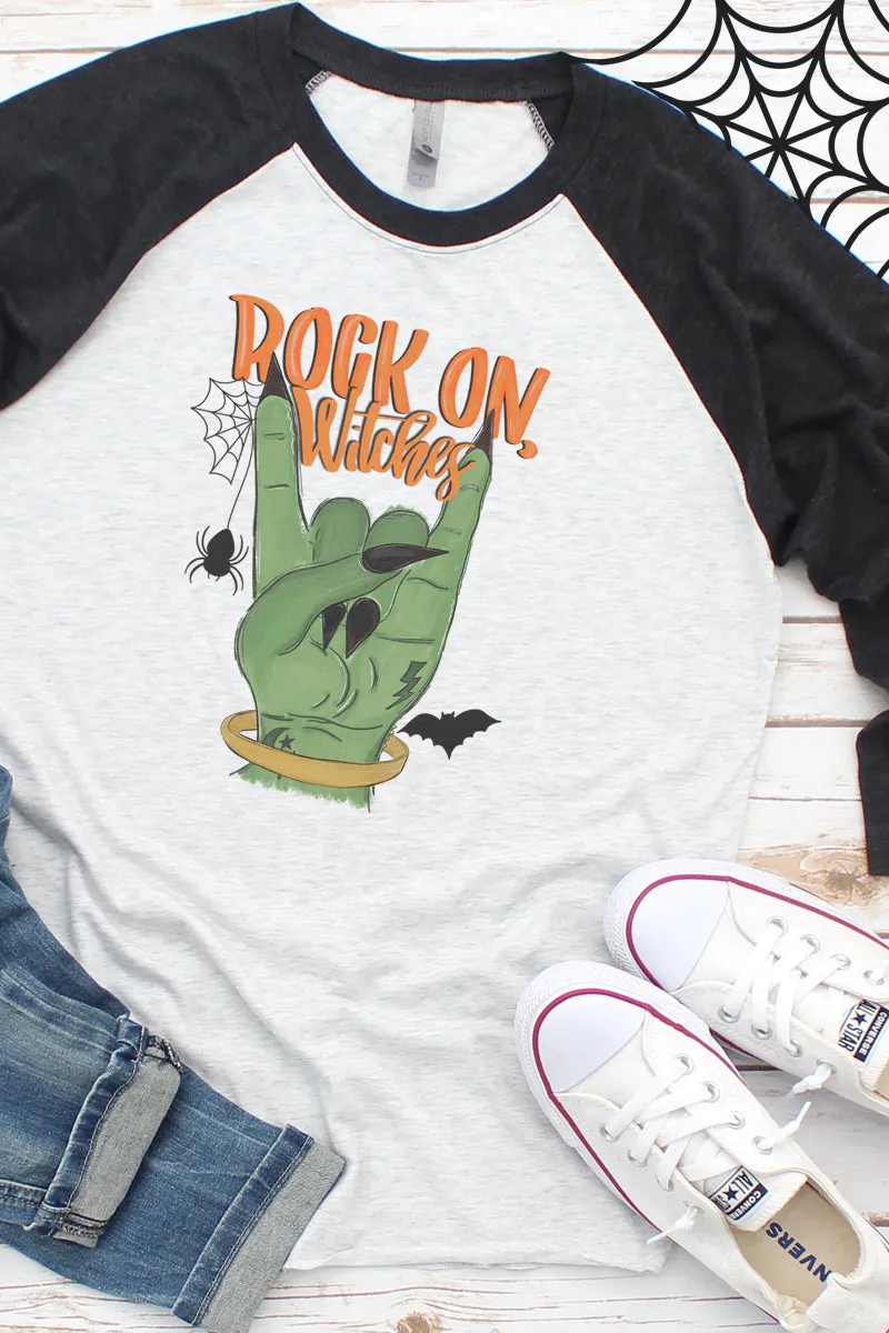 Rock On Witches Tri-Blend Unisex 3/4 Raglan