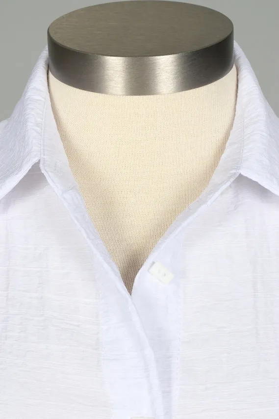 Ruffle Sleeve Button Front Blouse