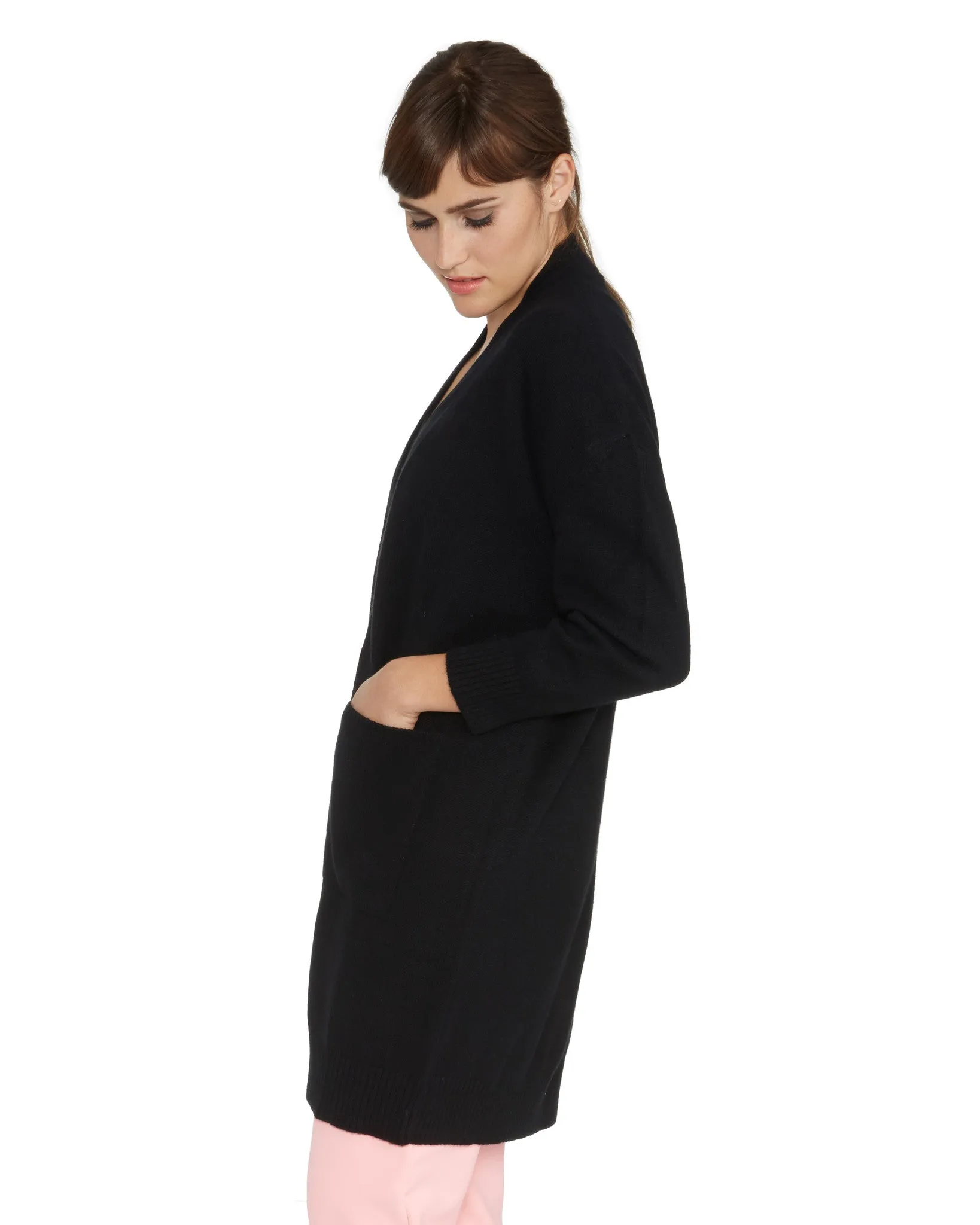 Ryan Roche | Long Cashmere Cardigan in Black