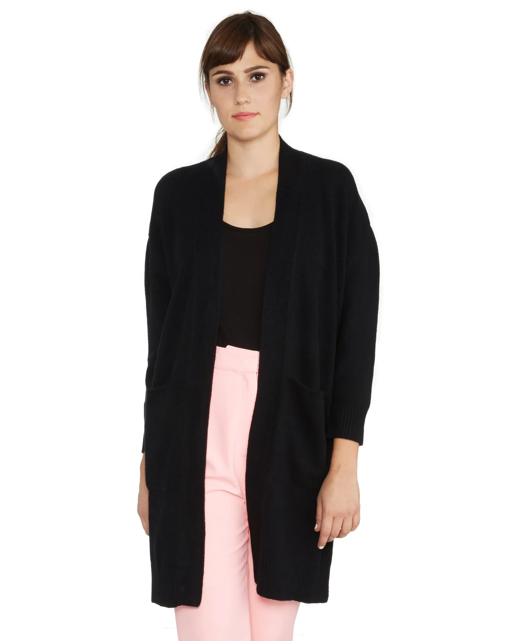 Ryan Roche | Long Cashmere Cardigan in Black