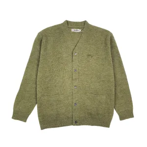 S-Double Knit Script Cardigan Olive