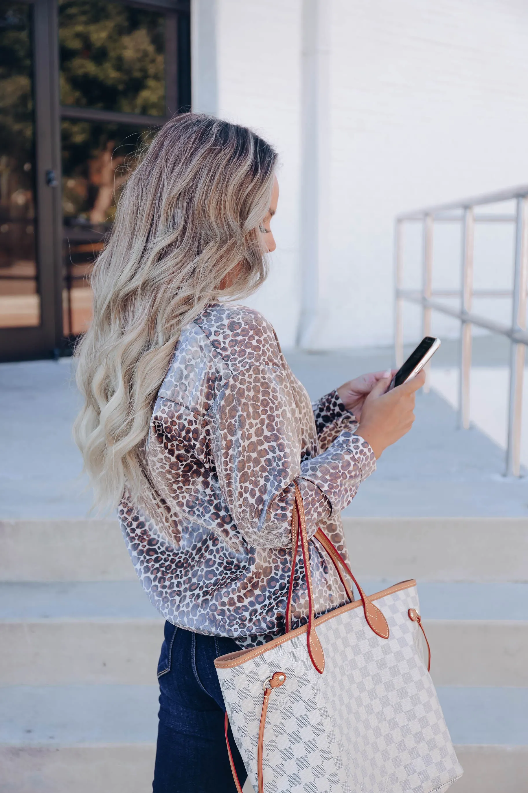 Sahara Button Up Blouse - Leopard