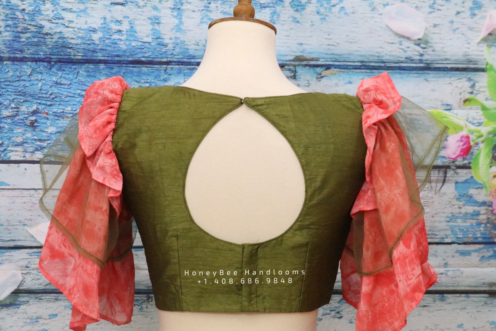 Saree with Stitched Blouse | Saree Blouse | Ruffle saree | Pink Ruffle| Fancy Saree | Cocktail Saree | Indian Party Saree|HoneyBee Handlooms