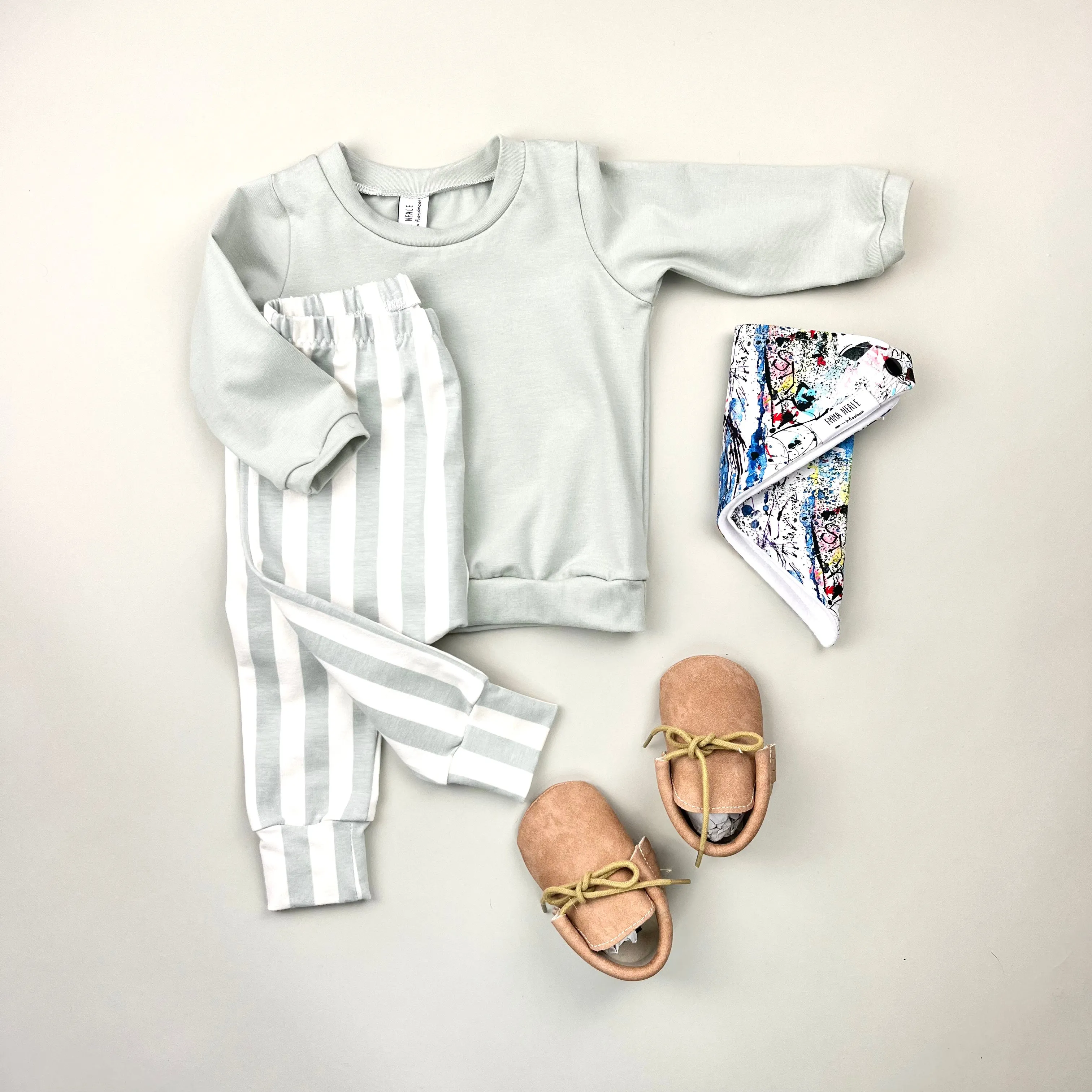 SEA FOAM STRIPE HAREM LEGGINGS