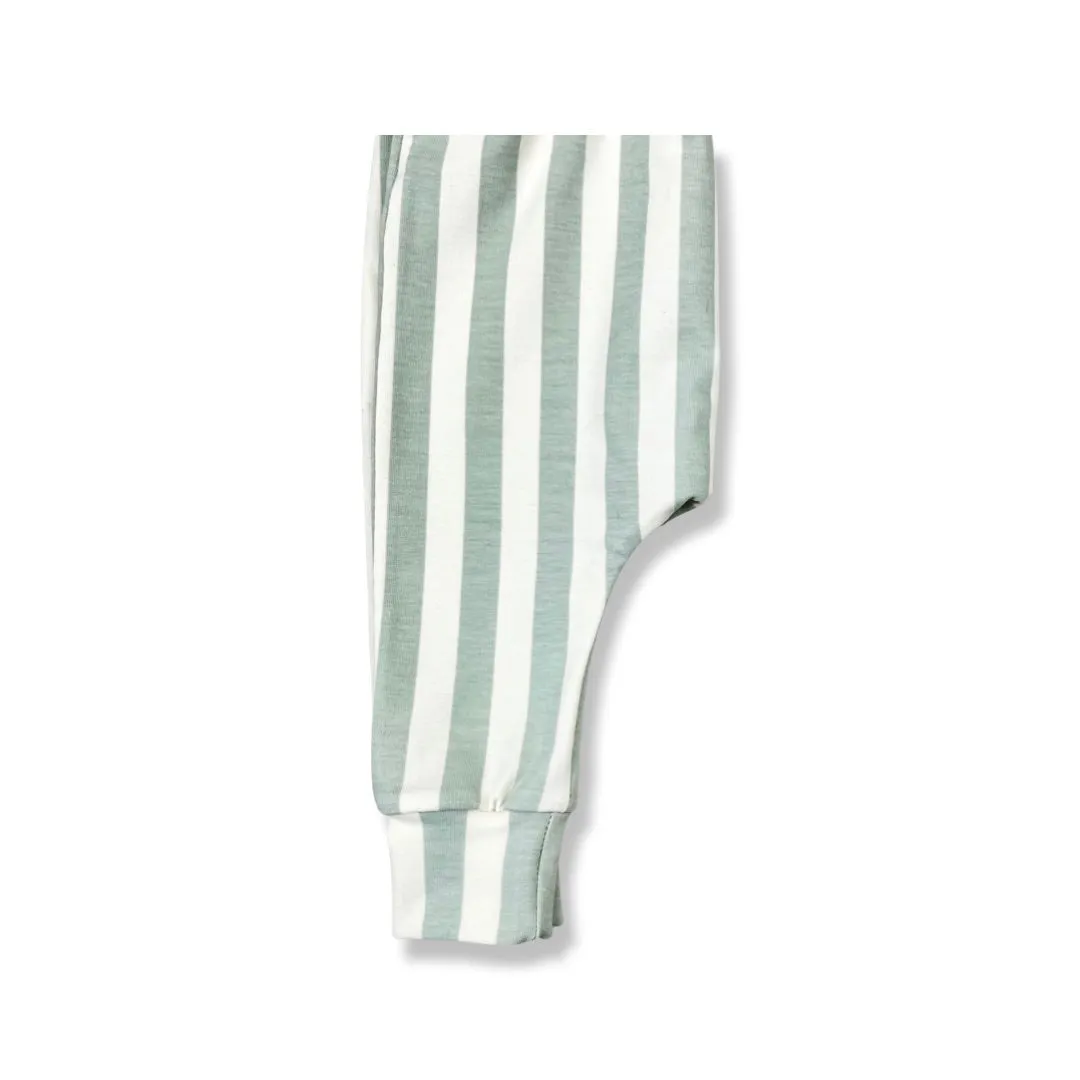 SEA FOAM STRIPE HAREM LEGGINGS