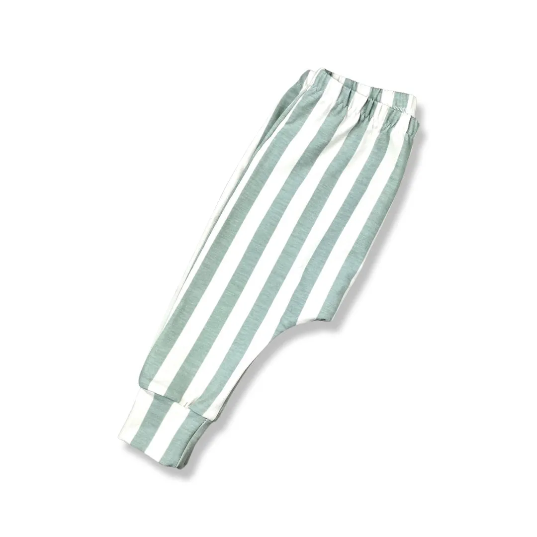SEA FOAM STRIPE HAREM LEGGINGS