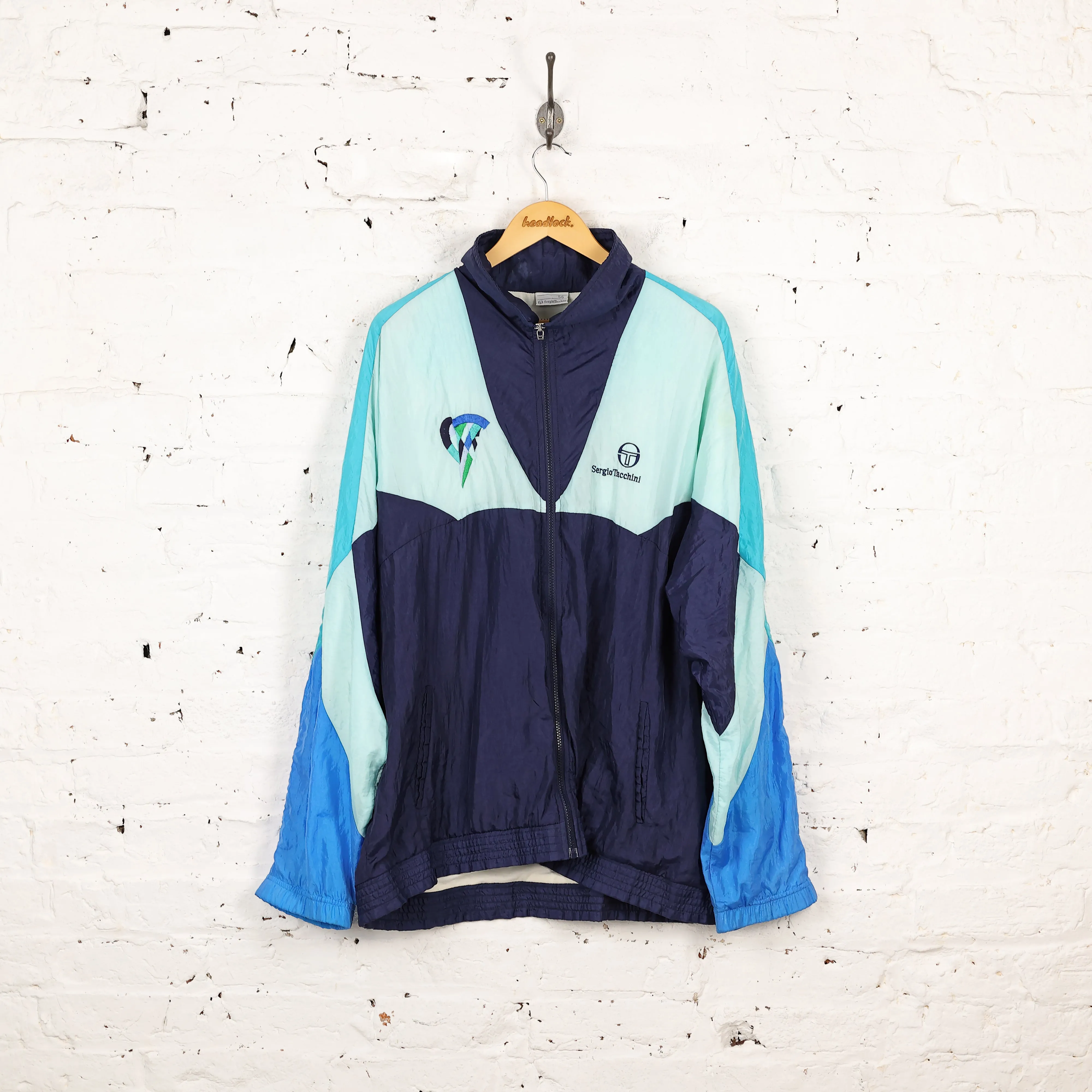 Sergio Tacchini Shell Windbreaker Tracksuit Top Jacket - Blue - XXL