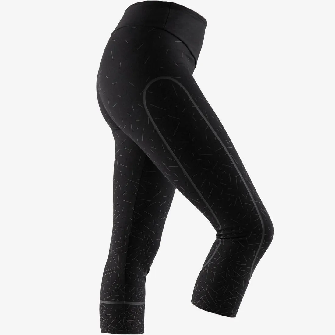 Shaping Fitness Cotton Capri Leggings - Grey Print