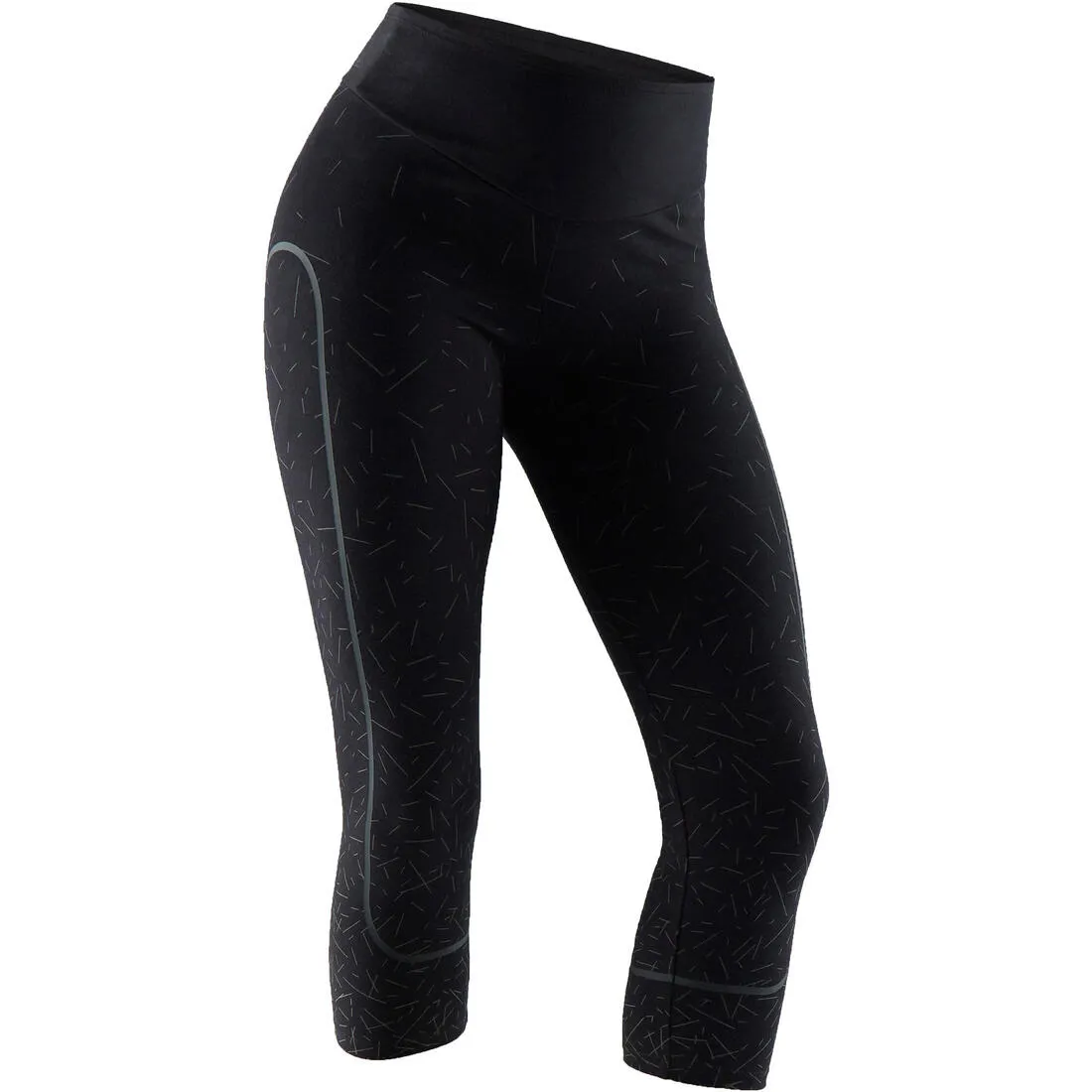 Shaping Fitness Cotton Capri Leggings - Grey Print