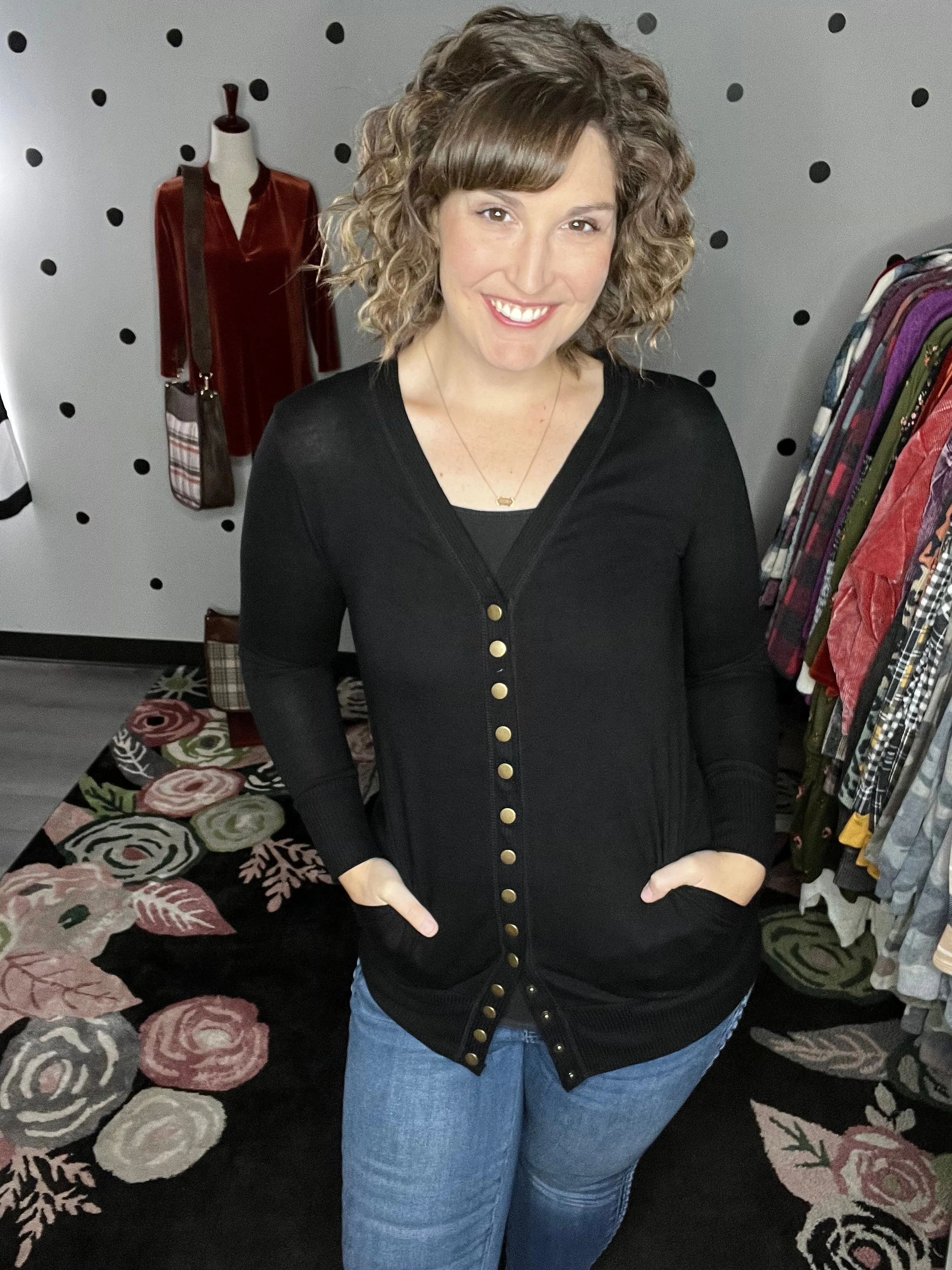 Shirley | Longline Snap Up Cardigan