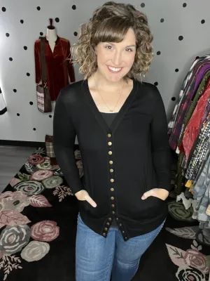 Shirley | Longline Snap Up Cardigan