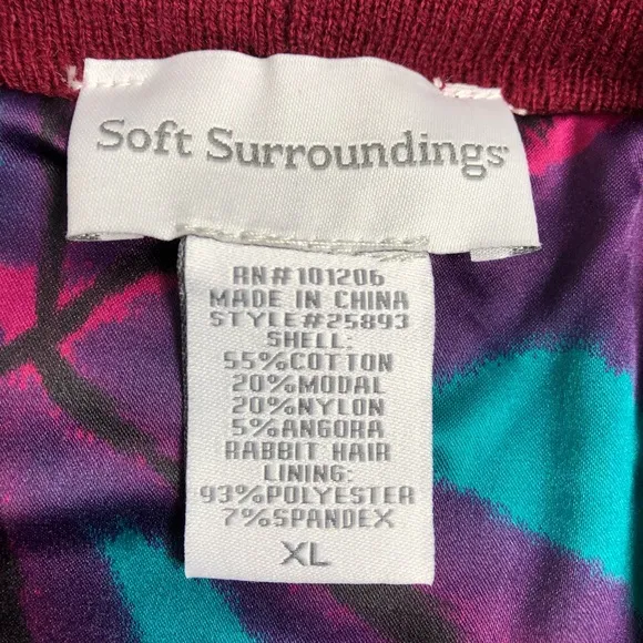 Soft Surroundings Button Cardigan Satin Lined XL
