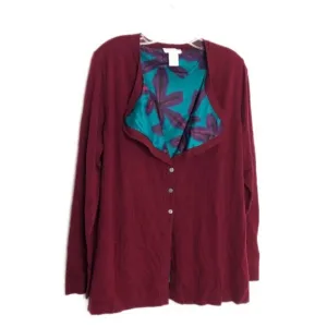 Soft Surroundings Button Cardigan Satin Lined XL