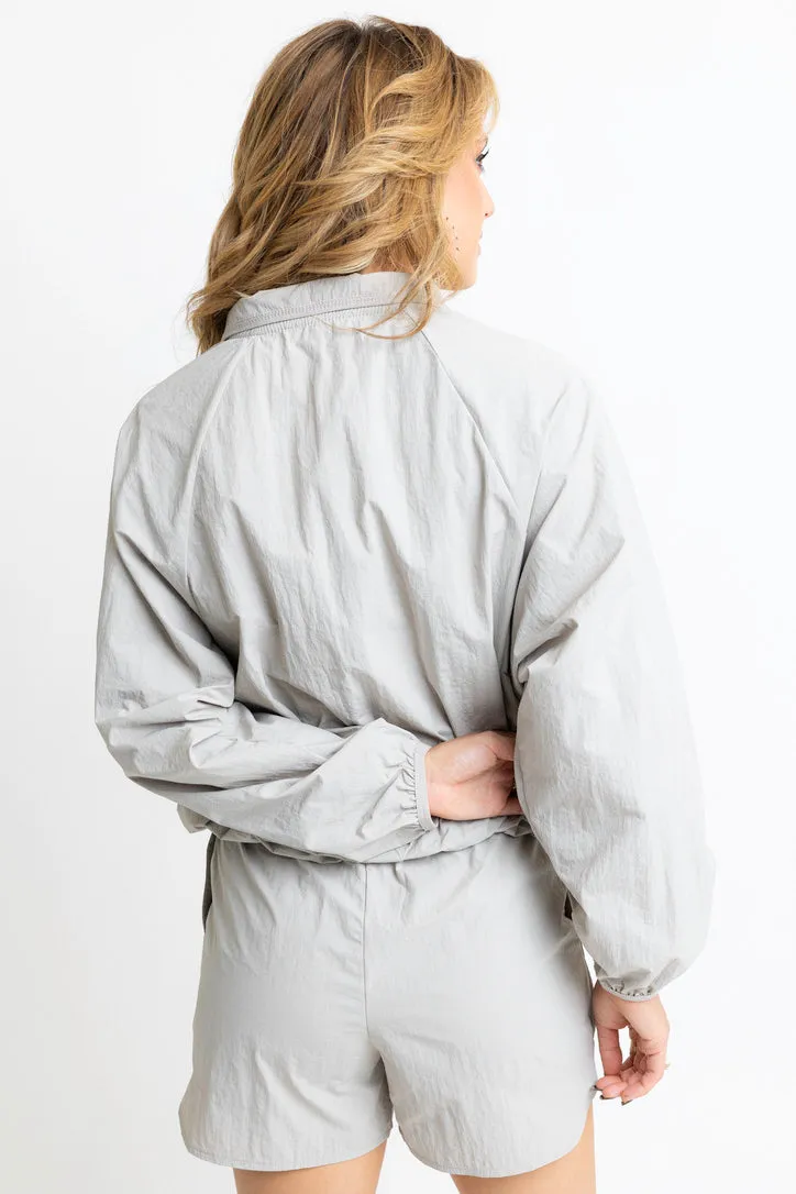 Solid Windbreaker Jacket