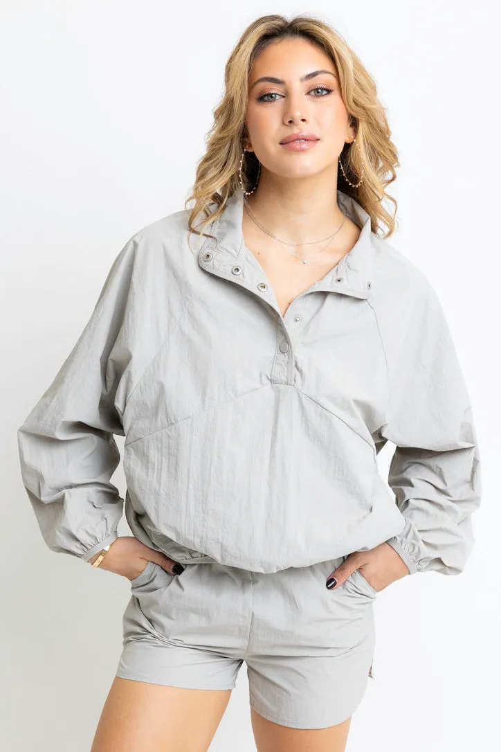 Solid Windbreaker Jacket