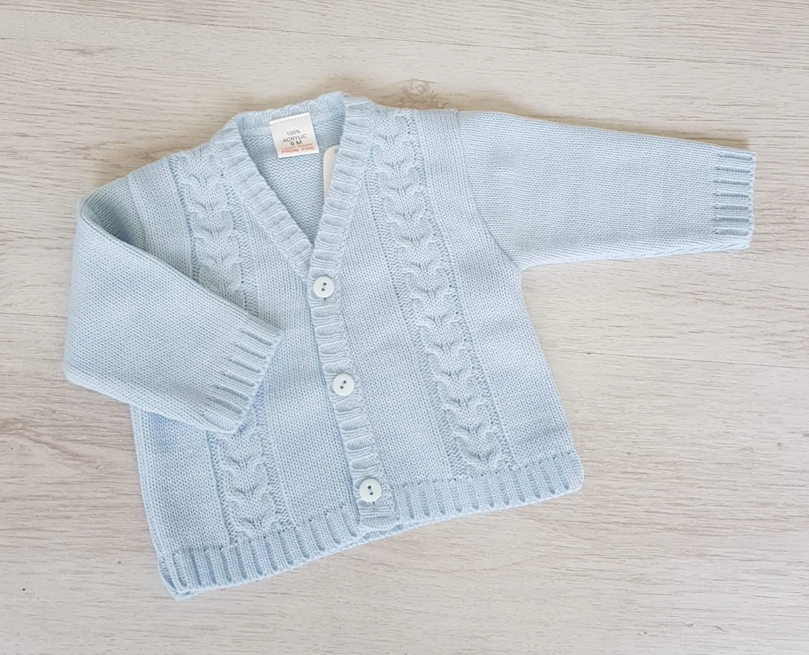 Spanish boys blue cable knit cardigan