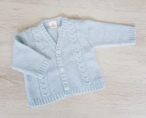 Spanish boys blue cable knit cardigan