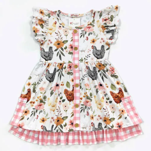 Spring Chickens Girls Dress