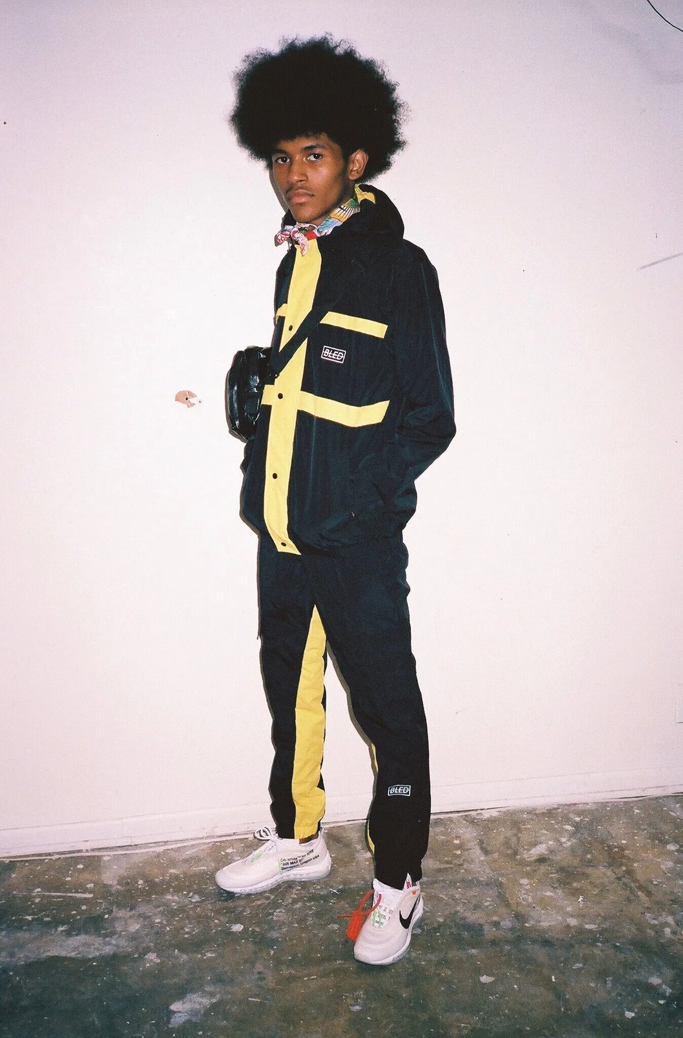 Stealth Hooded Track Jacket - Black/Yellow