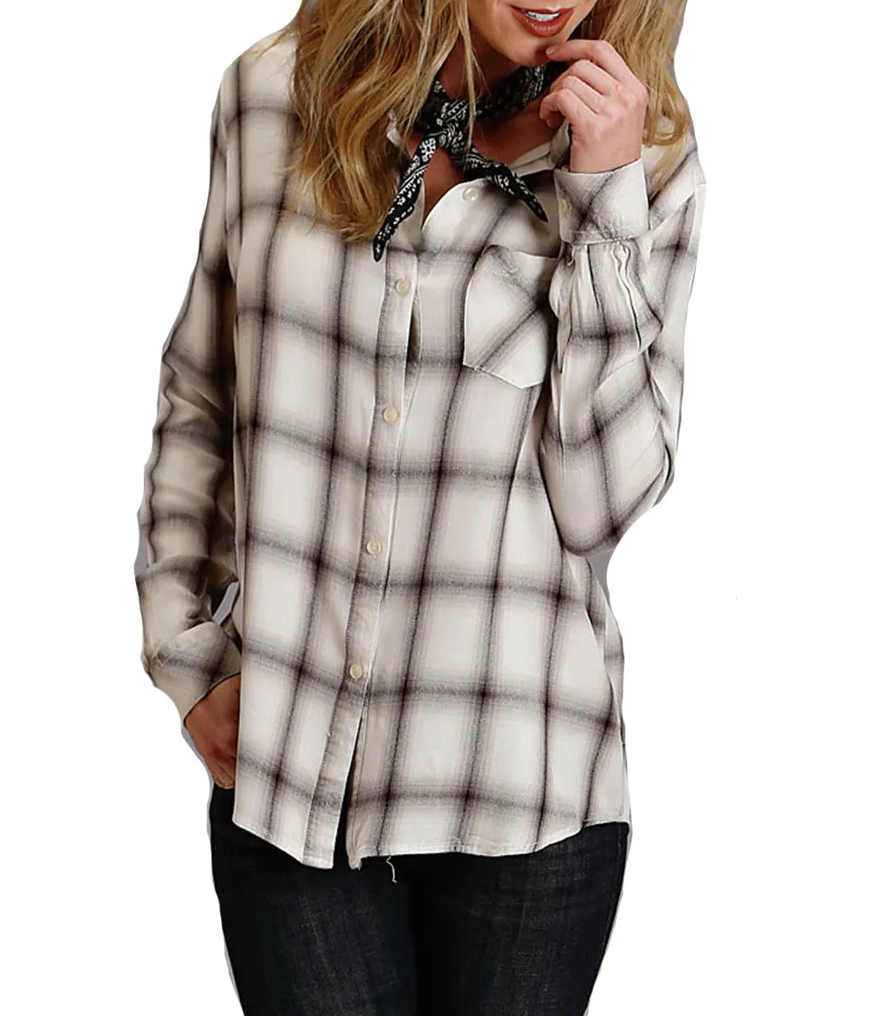 Stetson© Women's Ombre Plaid L/S Blouse