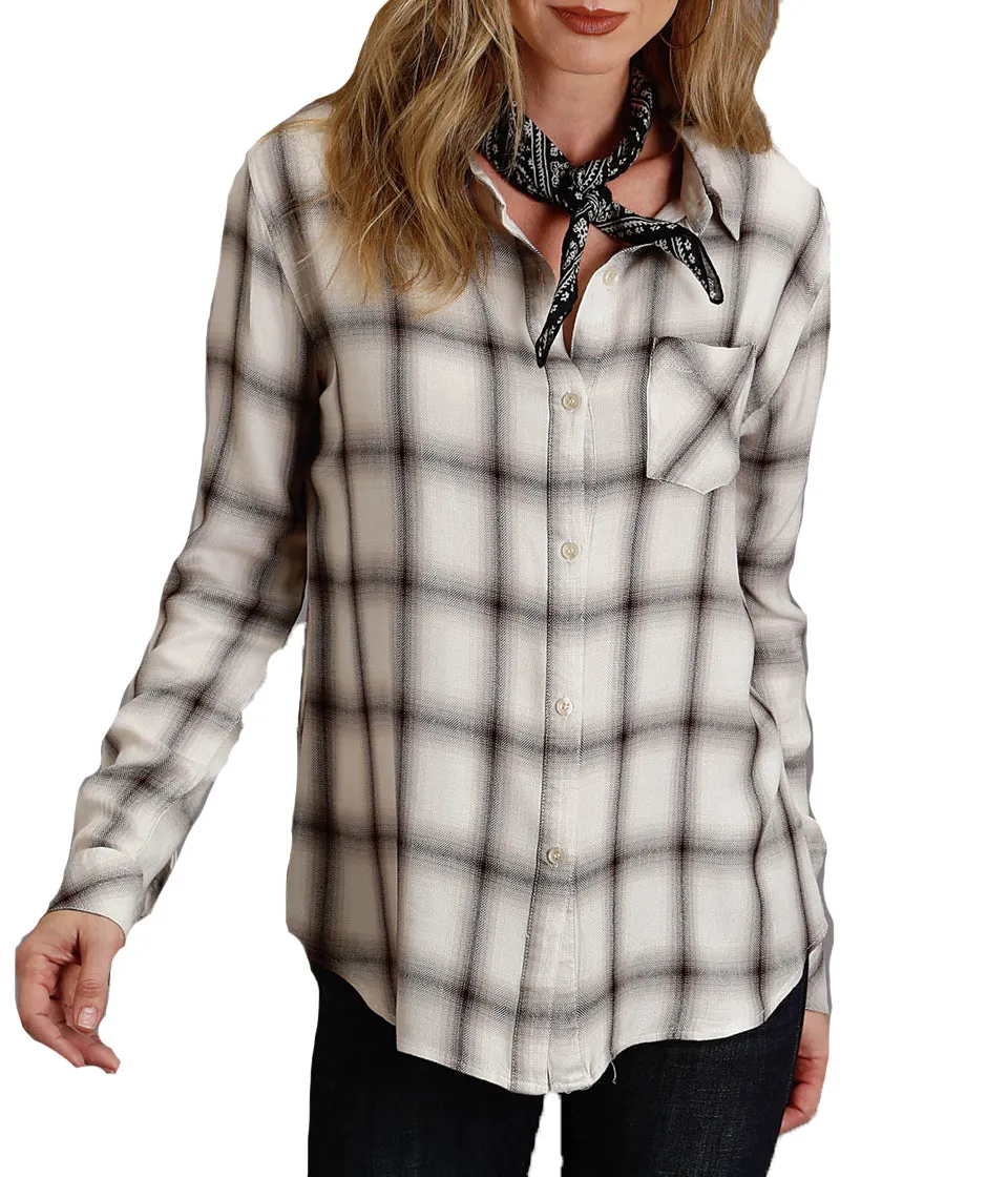 Stetson© Women's Ombre Plaid L/S Blouse