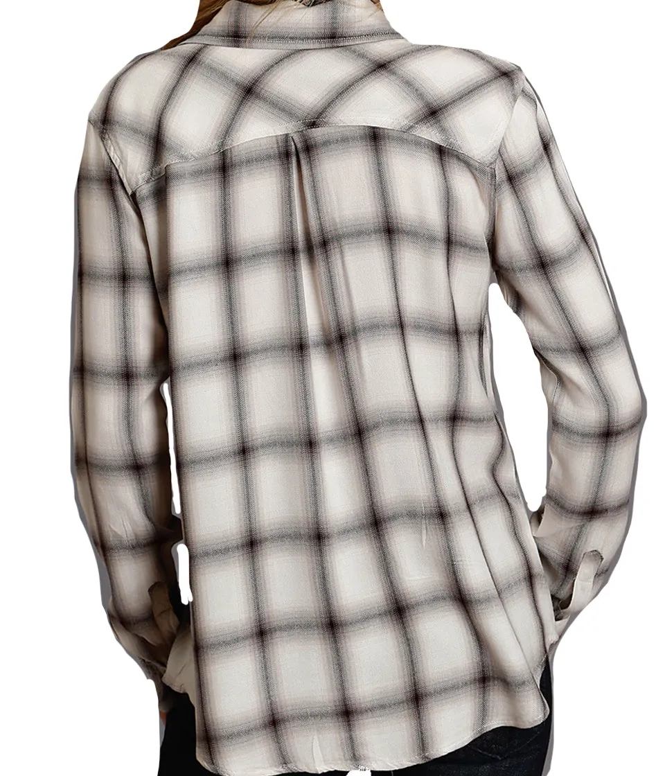 Stetson© Women's Ombre Plaid L/S Blouse