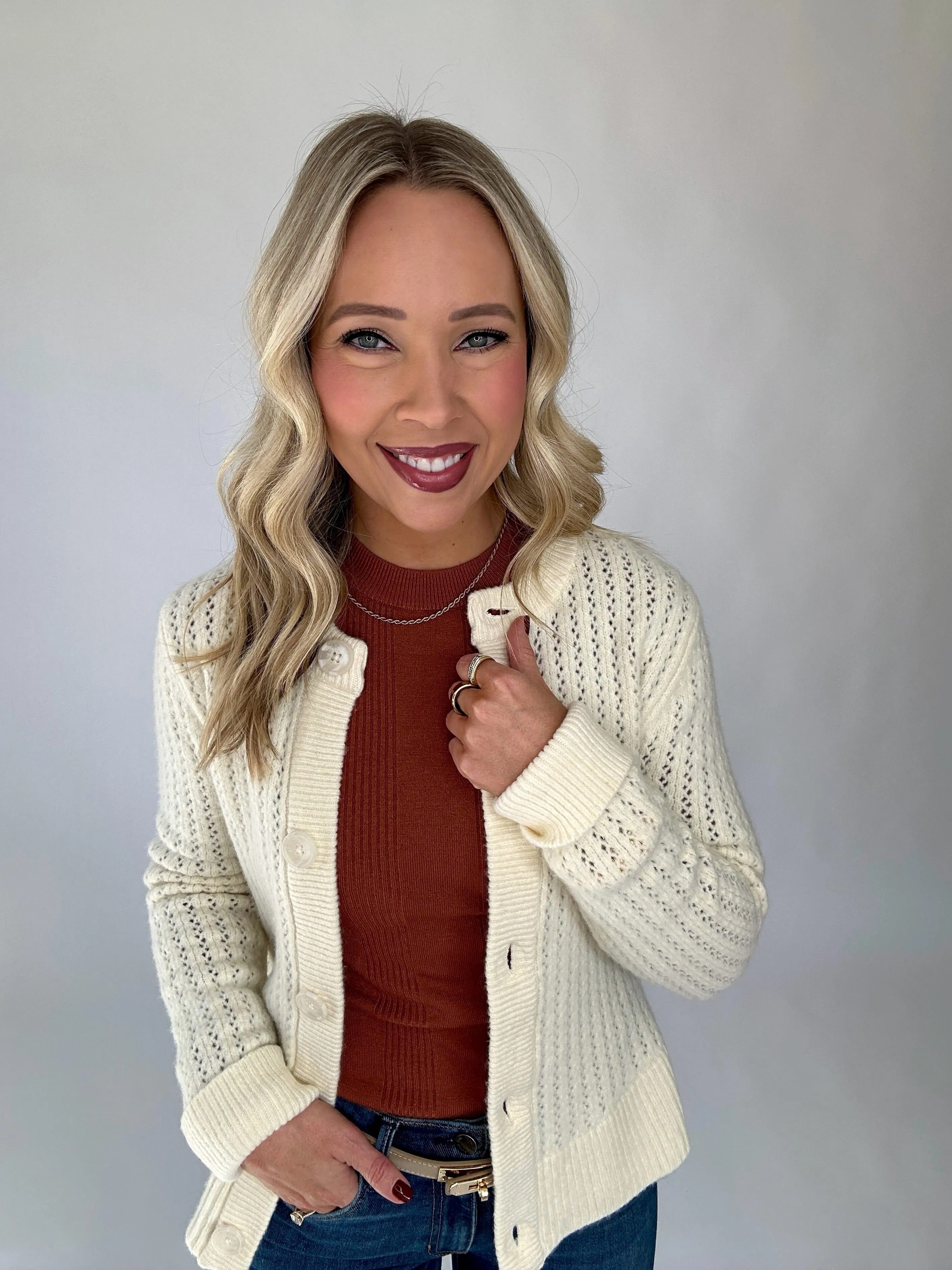 Steve Madden Illiana Open Stitch Cardigan