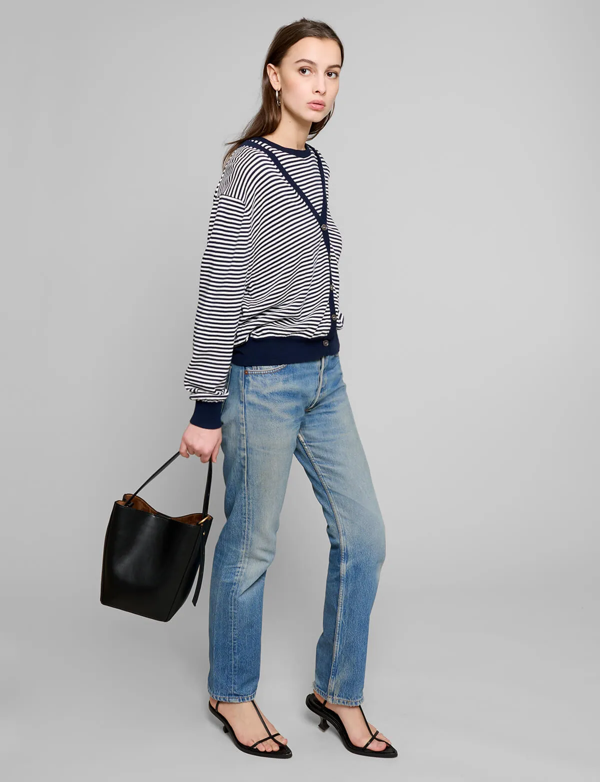 Stripe Cardigan Two-Piece Set