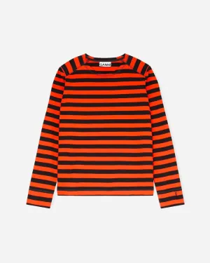 Striped Cotton Jersey - Flame
