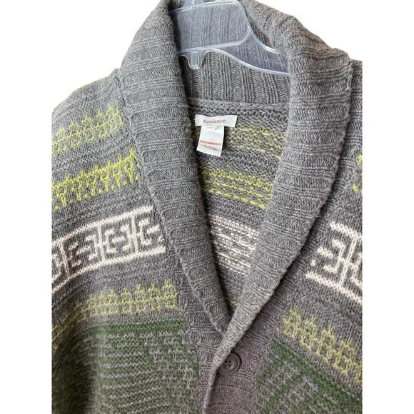 Sundance Cardigan 100% Lambs Wool Gray Size L