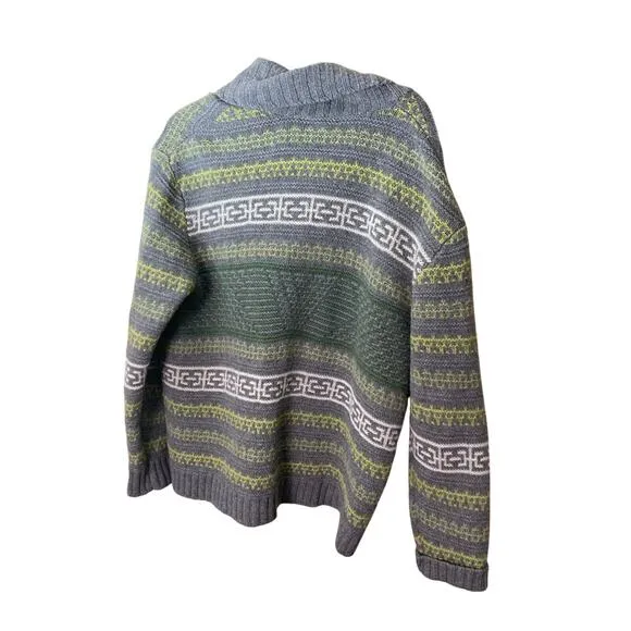 Sundance Cardigan 100% Lambs Wool Gray Size L