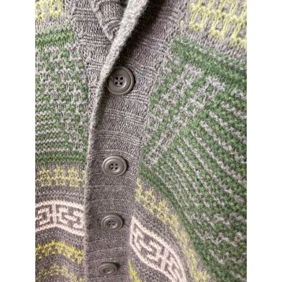 Sundance Cardigan 100% Lambs Wool Gray Size L