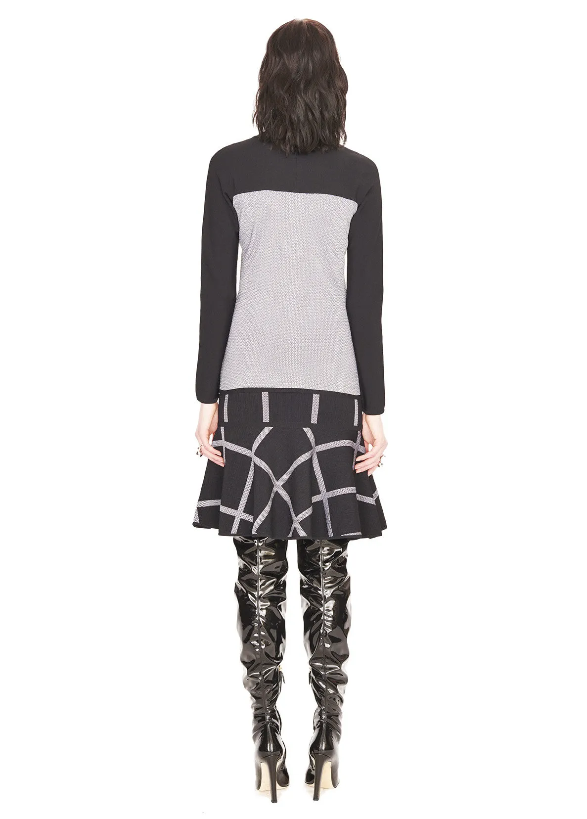 Susanne - Tweed, Black and White Womens Cardigan Sweater