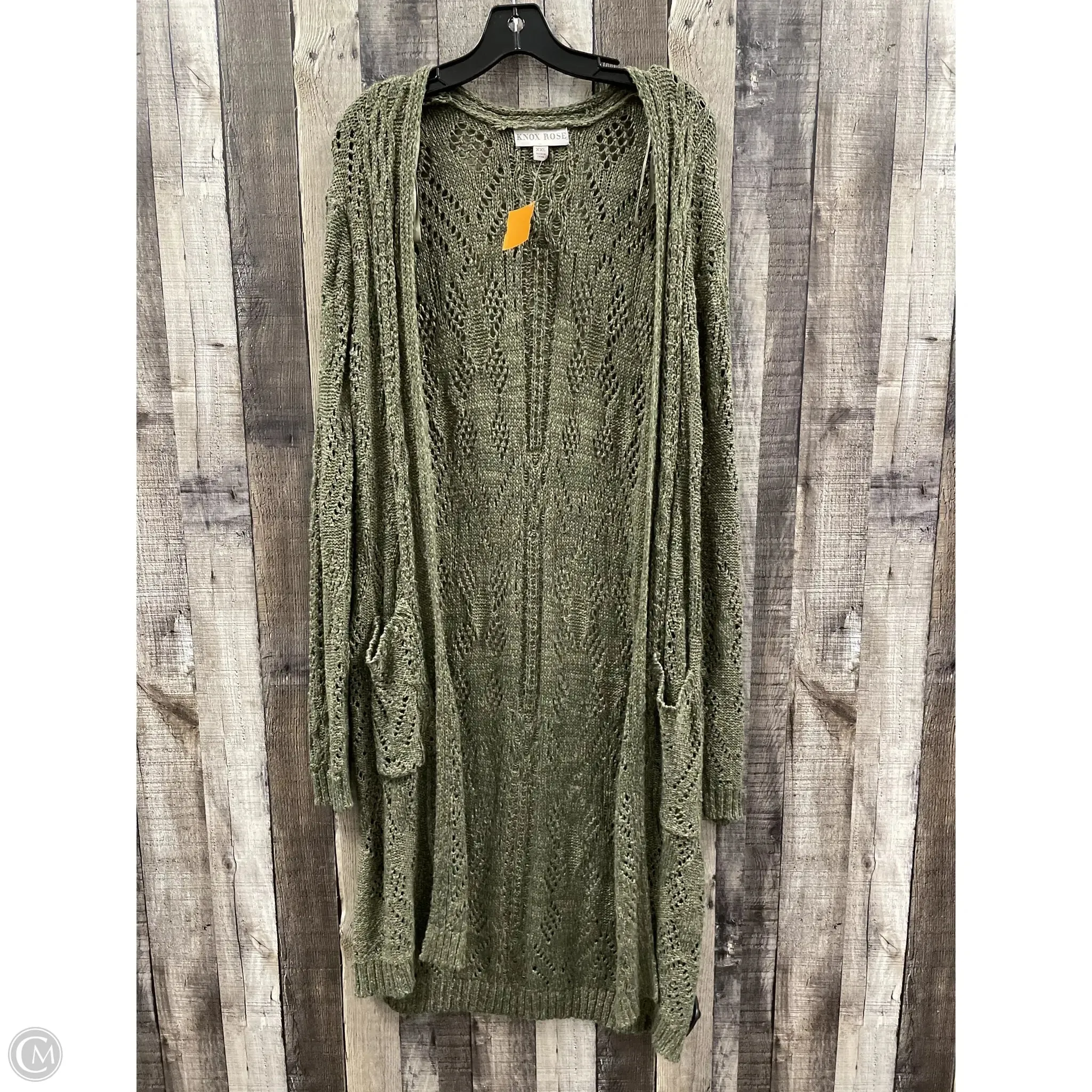 Sweater Cardigan By Knox Rose In Green, Size: Xxl
