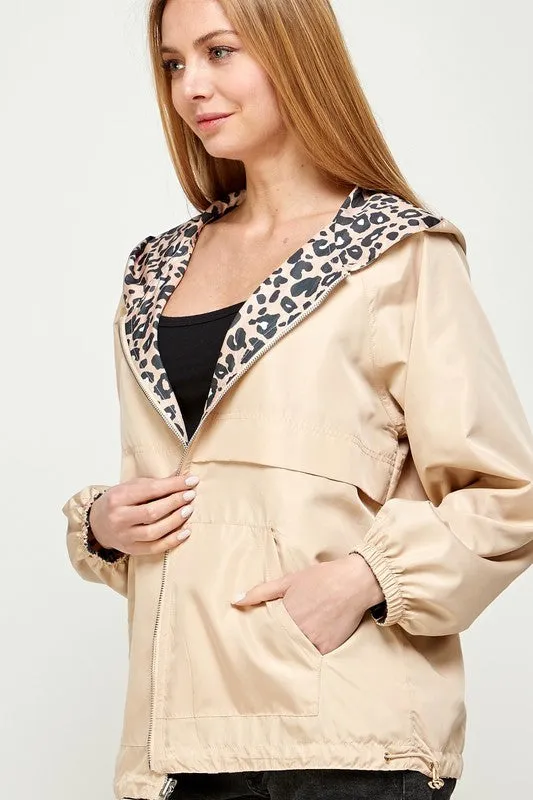 Sweet Generis REVERSIBLE CONTRAST PRINT ZIP UP WINDBREAKER HOODIE